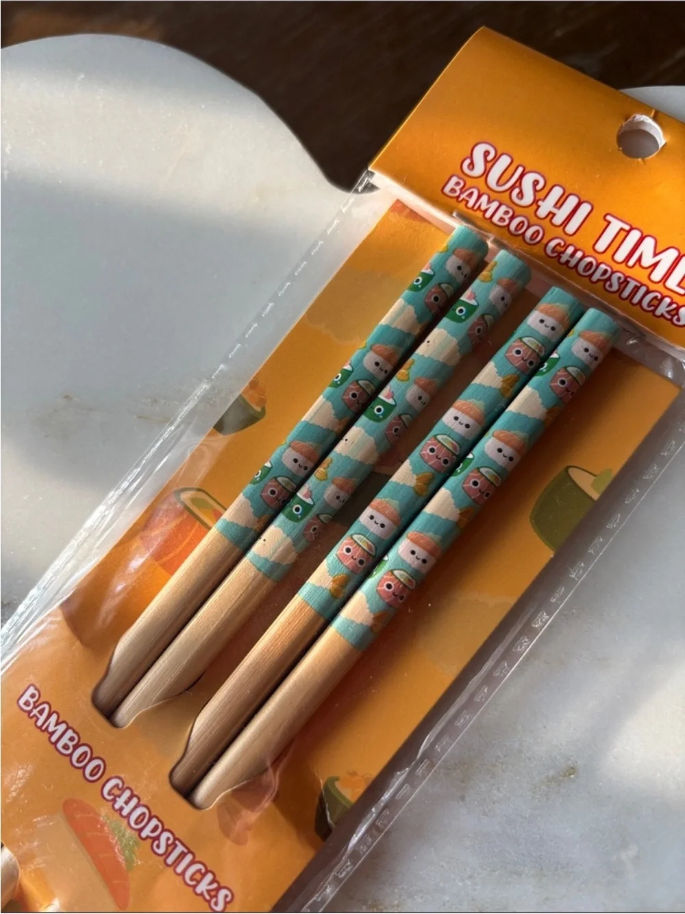 Reusable Mushroom & Sushi Time! Bamboo Chopsticks (Set of 4 x 2)